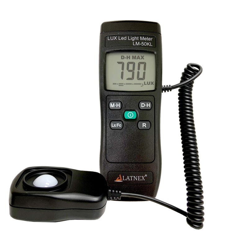 LATNEX Light Meter LM-50KL Measures Lux/Fc - LED/Fluorescent, Industrial, Household, and Photography - Calibration Certificate Included - Image 1